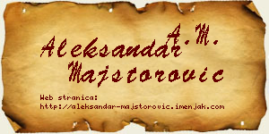 Aleksandar Majstorović vizit kartica
